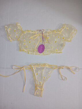 AVIDLOVE 2 PIECE SUNFLOWER INTIMATES/ LINGERIE SET